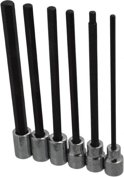 Proto - 6 Piece 3/8" Drive Metric Hex Bit Socket Set - 4 to 10mm Hex - Apex Tool & Supply