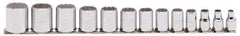 Proto - 13 Piece 3/8" Drive Chrome Finish Socket Set - 12 Points, 1/4" to 1" Range, Inch Measurement Standard - Apex Tool & Supply