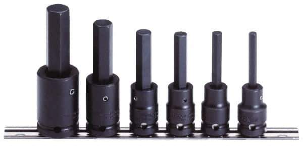 Proto - 6 Piece 1/2" Drive Metric Impact Hex Bit Socket Set - 6 to 17mm Hex - Apex Tool & Supply