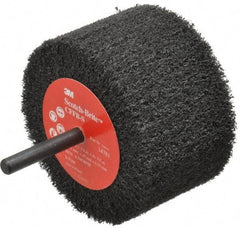 3M - 3" Diam x 1-3/4" Face Width, Fine Silicon Carbide Nonwoven Mounted Flap Wheel - 1/4" Shank Mount, 8,500 Max RPM - Apex Tool & Supply