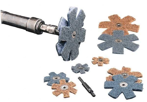 3M - 4-1/2" Diam Nonwoven Sanding Star - Coarse Grade, Eyelet, 18,000 RPM - Apex Tool & Supply