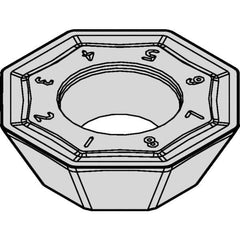 Kennametal - OFKT53 GB Grade KCSM40 Carbide Milling Insert - AlTiN/TiN Finish, 5mm Thick, 37/64" Inscribed Circle, 0.8mm Corner Radius - Apex Tool & Supply