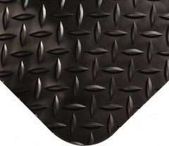 Wearwell - 9' Long x 4' Wide, Dry Environment, Anti-Fatigue Matting - Black, Vinyl with Nitrile Blend Base, Beveled on 4 Sides - Apex Tool & Supply