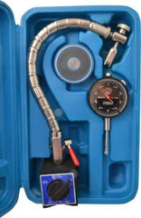 Fowler - 0.001" Graduation, 0-100 Dial Reading, Dial Indicator & Base Kit - 2-1/2" Base Length x 2" Base Width x 2-3/16" Base Height, 2-1/4" Dial Diam - Apex Tool & Supply