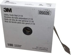 3M - 1-1/2" x 50 Yd 180 Grit Aluminum Oxide Cloth Roll - Very Fine Grade, J Weighted Backing - Apex Tool & Supply