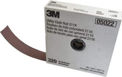 3M - 1-1/2" x 50 Yd 320 Grit Aluminum Oxide Cloth Roll - Extra Fine Grade, J Weighted Backing - Apex Tool & Supply