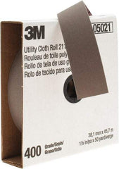 3M - 1-1/2" x 50 Yd 400 Grit Aluminum Oxide Cloth Roll - Super Fine Grade, J Weighted Backing - Apex Tool & Supply
