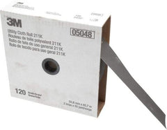 3M - 2" x 50 Yd 120 Grit Aluminum Oxide Cloth Roll - Fine Grade, J Weighted Backing - Apex Tool & Supply