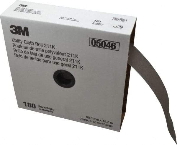 3M - 2" x 50 Yd 180 Grit Aluminum Oxide Cloth Roll - Very Fine Grade, J Weighted Backing - Apex Tool & Supply