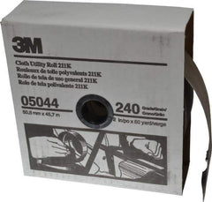 3M - 2" x 50 Yd 240 Grit Aluminum Oxide Cloth Roll - Very Fine Grade, J Weighted Backing - Apex Tool & Supply