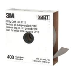 3M - 2" x 50 Yd 400 Grit Aluminum Oxide Cloth Roll - Super Fine Grade, J Weighted Backing - Apex Tool & Supply