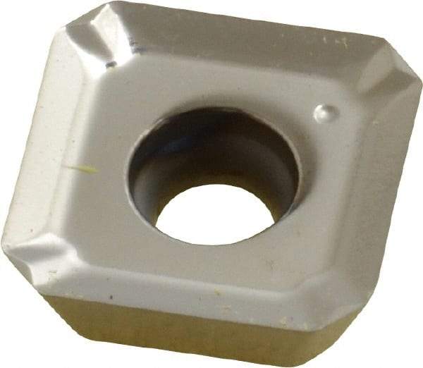 Kennametal - SECT443 LE Grade KC410M Carbide Milling Insert - TiB2 Finish, 0.1874" Thick, 14mm Inscribed Circle, 1mm Corner Radius - Apex Tool & Supply