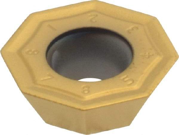 Kennametal - OFKT53 GB Grade KC725M Carbide Milling Insert - TiN/TiCN/TiN Finish, 0.1969" Thick, 0.5787" Inscribed Circle, 0.8mm Corner Radius - Apex Tool & Supply