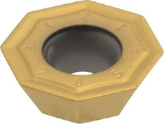 Kennametal - OFKT53 GB Grade KC725M Carbide Milling Insert - TiN/TiCN/TiN Finish, 0.1969" Thick, 0.5787" Inscribed Circle, 0.8mm Corner Radius - Apex Tool & Supply