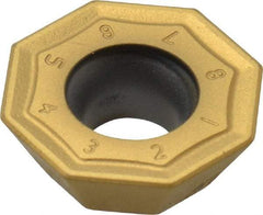 Kennametal - OFKT53 HB Grade KC725M Carbide Milling Insert - TiN/TiCN/TiN Finish, 0.1969" Thick, 0.5787" Inscribed Circle, 0.8mm Corner Radius - Apex Tool & Supply