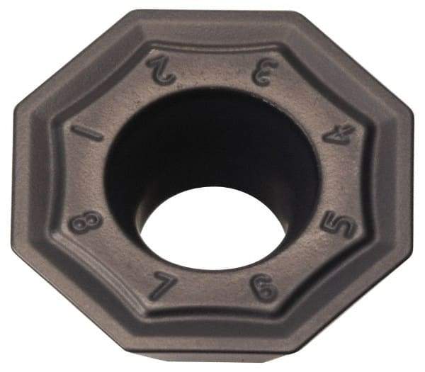 Kennametal - OFPT53 GB Grade KCK15 Carbide Milling Insert - TiN/TiCN/Al2O3 Finish, 0.1969" Thick, 0.5787" Inscribed Circle, 0.8mm Corner Radius - Apex Tool & Supply