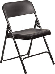NPS - 18-3/4" Wide x 20-3/4" Deep x 29-3/4" High, Steel Folding Chair with Plastic Seat & Back - Black with Black Frame - Apex Tool & Supply