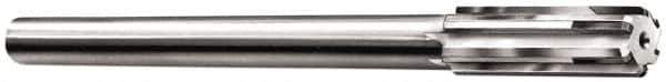 Made in USA - 0.529" Carbide-Tipped 6 Flute Chucking Reamer - Straight Flute, 7/16" Straight Shank, 2" Flute Length, 8" OAL - Apex Tool & Supply