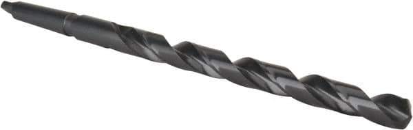 Interstate - 25/32", 2MT 118° Point High Speed Steel Taper Shank Drill Bit - Oxide Finish, 10" Flute Length, 15" OAL, Spiral Flute, Series 502 - Apex Tool & Supply