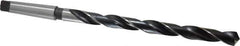 Interstate - 27/32", 3MT 118° Point High Speed Steel Taper Shank Drill Bit - Oxide Finish, 10" Flute Length, 15" OAL, Spiral Flute, Series 502 - Apex Tool & Supply