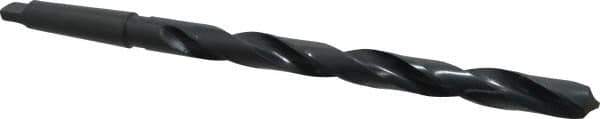 Interstate - 57/64", 3MT 118° Point High Speed Steel Taper Shank Drill Bit - Oxide Finish, 10" Flute Length, 15" OAL, Spiral Flute, Series 502 - Apex Tool & Supply