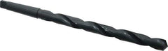 Interstate - 59/64", 3MT 118° Point High Speed Steel Taper Shank Drill Bit - Oxide Finish, 10" Flute Length, 15" OAL, Spiral Flute, Series 502 - Apex Tool & Supply