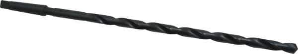 Interstate - 9/16", 2MT 118° Point High Speed Steel Taper Shank Drill Bit - Oxide Finish, 12" Flute Length, 18" OAL, Spiral Flute, Series 502 - Apex Tool & Supply