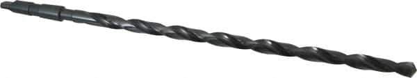 Interstate - 19/32", 2MT 118° Point High Speed Steel Taper Shank Drill Bit - Oxide Finish, 12" Flute Length, 18" OAL, Spiral Flute - Apex Tool & Supply