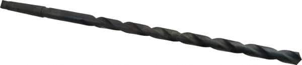 Interstate - 21/32", 2MT 118° Point High Speed Steel Taper Shank Drill Bit - Oxide Finish, 12" Flute Length, 18" OAL, Spiral Flute - Apex Tool & Supply