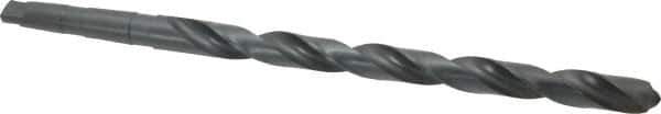 Interstate - 1", 3MT 118° Point High Speed Steel Taper Shank Drill Bit - Oxide Finish, 12" Flute Length, 18" OAL, Spiral Flute, Series 502 - Apex Tool & Supply