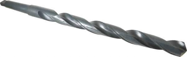 Interstate - 1-1/2", 4MT 118° Point High Speed Steel Taper Shank Drill Bit - Oxide Finish, 17" Flute Length, 24" OAL, Spiral Flute, Series 502 - Apex Tool & Supply