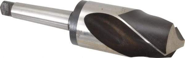 Interstate - 2-7/8", 4MT 118° Point High Speed Steel Taper Shank Drill Bit - Oxide Finish, 4-1/2" Flute Length, 11" OAL, Spiral Flute - Apex Tool & Supply