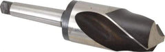 Interstate - 2-7/8", 4MT 118° Point High Speed Steel Taper Shank Drill Bit - Oxide Finish, 4-1/2" Flute Length, 11" OAL, Spiral Flute - Apex Tool & Supply
