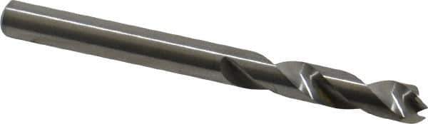 M.A. Ford - 3/16" Spiral Flute Solid Carbide Screw Machine Drill Bit - Bright Finish, Right Hand Cut, 15/16" Flute Length, 2-3/16" OAL, Standard Point, Straight Shank - Apex Tool & Supply