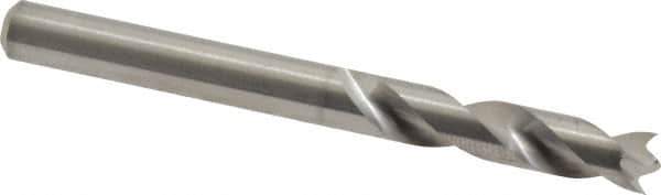 M.A. Ford - 7/32" Spiral Flute Solid Carbide Screw Machine Drill Bit - Bright Finish, Right Hand Cut, 1-1/16" Flute Length, 2-3/8" OAL, Standard Point, Straight Shank - Apex Tool & Supply