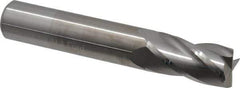 M.A. Ford - 1/2", 1" LOC, 1/2" Shank Diam, 3" OAL, 4 Flute, Solid Carbide Square End Mill - Single End, Uncoated, Spiral Flute, 30° Helix, Centercutting, Right Hand Cut, Right Hand Flute, Series 111 - Apex Tool & Supply