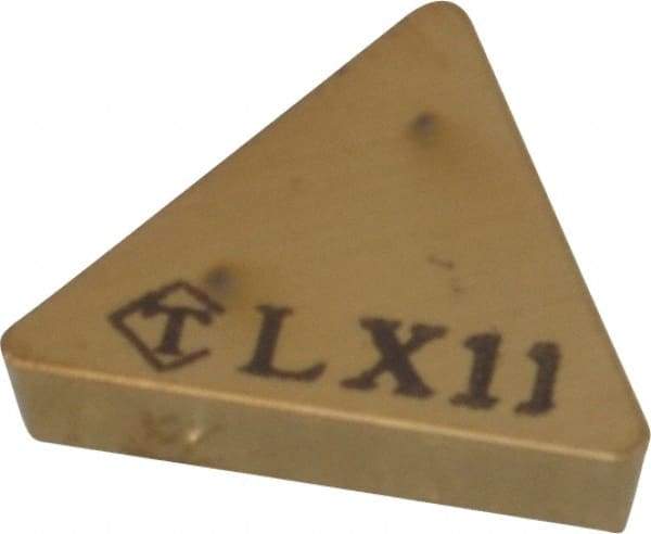 Tungaloy - TPGN322 Grade LX11 Ceramic Turning Insert - TiN Finish, 60° Triangle, 3/8" Inscr Circle, 1/8" Thick, 1/32" Corner Radius - Apex Tool & Supply