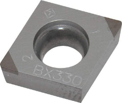 Tungaloy - 2QP-CCMW32.51 Grade BX330 PCBN Turning Insert - Uncoated, 80° Diamond, 3/8" Inscr Circle, 5/32" Thick, 1/64" Corner Radius - Apex Tool & Supply
