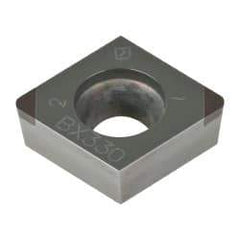 Tungaloy - 2QP-CCMW32.52 Grade BX330 PCBN Turning Insert - Uncoated, 80° Diamond, 3/8" Inscr Circle, 5/32" Thick, 1/32" Corner Radius - Apex Tool & Supply