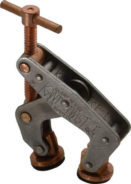 Kant Twist - 350 Lb, 7/8" Max Opening, 1/2" Open Throat Depth, 1/2" Closed Throat Depth, Cantilever Clamp - High Tensile Steel Jaw, T-Handle, 2-1/8" OAL, 1-3/4" Max Width - Apex Tool & Supply