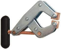 Made in USA - 800 Lb, 2" Max Opening, 1-1/8" Open Throat Depth, Cantilever Clamp - High Tensile Steel Jaw, T-Handle - Apex Tool & Supply
