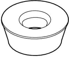 Kennametal - RDHX0702M0 LN Grade KC725M Carbide Milling Insert - TiN/TiCN/TiN Finish, 0.078" Thick, 7mm Inscribed Circle - Apex Tool & Supply