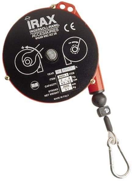 Ingersoll-Rand - 6.61 Lb Load Capacity, 5-1/4' Travel Distance, Tool Balancer - Stainless Steel Cable, Cast Aluminum Housing, Tension Adjustment - Apex Tool & Supply