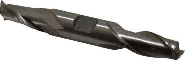 Interstate - 9/16", 1-1/8" LOC, 5/8" Shank Diam, 4-1/2" OAL, 2 Flute, High Speed Steel Square End Mill - Double End, Uncoated, Spiral Flute, 30° Helix, Centercutting, Right Hand Cut, Right Hand Flute - Apex Tool & Supply