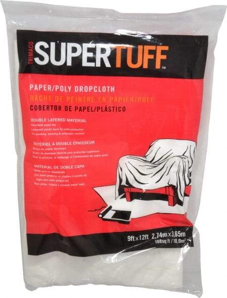TRIMACO - Medium Weight Paper/Plastic Drop Cloth - 12' x 9' - Apex Tool & Supply