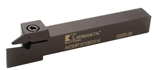 Kennametal - 0.6693" Max Depth of Cut, 3mm Min Groove Width, 150mm OAL, Right Hand Indexable Grooving Cutoff Toolholder - 63/64" Shank Height x 63/64" Shank Width, A4..03.. Insert Style, A4SM Toolholder Style, Series A4 - Apex Tool & Supply