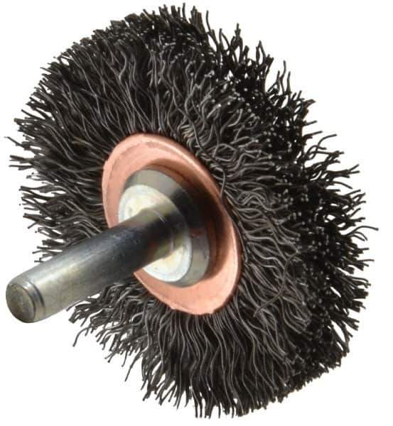 Anderson - 2" Brush Diam, Crimped, End Brush - 1/4" Diam Shank, 20,000 Max RPM - Apex Tool & Supply