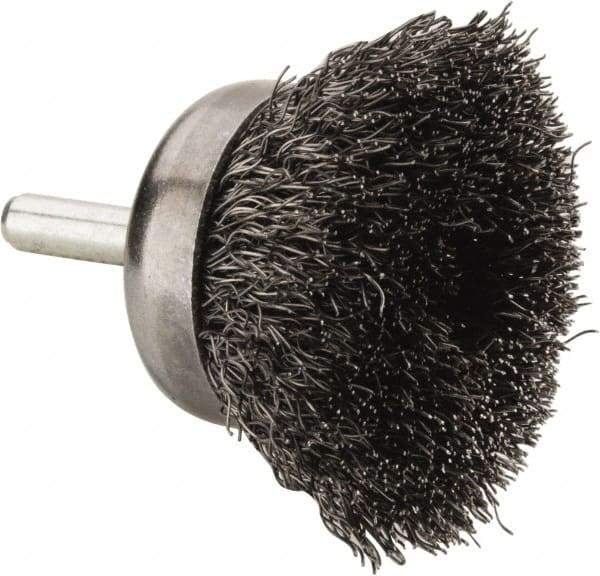 Anderson - 1-3/4" Brush Diam, Crimped, End Brush - 1/4" Diam Shank, 13,000 Max RPM - Apex Tool & Supply