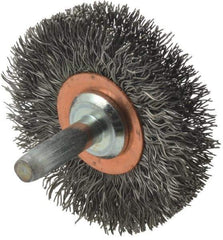 Anderson - 2" Brush Diam, Crimped, End Brush - 1/4" Diam Shank, 20,000 Max RPM - Apex Tool & Supply