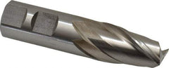 Interstate - 7/8", 1-1/2" LOC, 7/8" Shank Diam, 3-3/4" OAL, 2 Flute, High Speed Steel Square End Mill - Single End, Uncoated, Spiral Flute, 30° Helix, Centercutting, Right Hand Cut, Right Hand Flute - Apex Tool & Supply